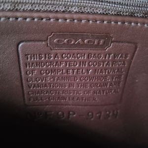 Brown leather coach foldover purse